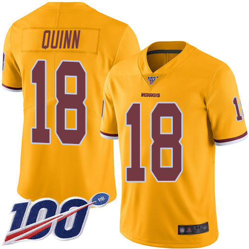 Washington Redskins Limited Gold Men Trey Quinn Jersey NFL Football 18 100th Season Rush Vapor